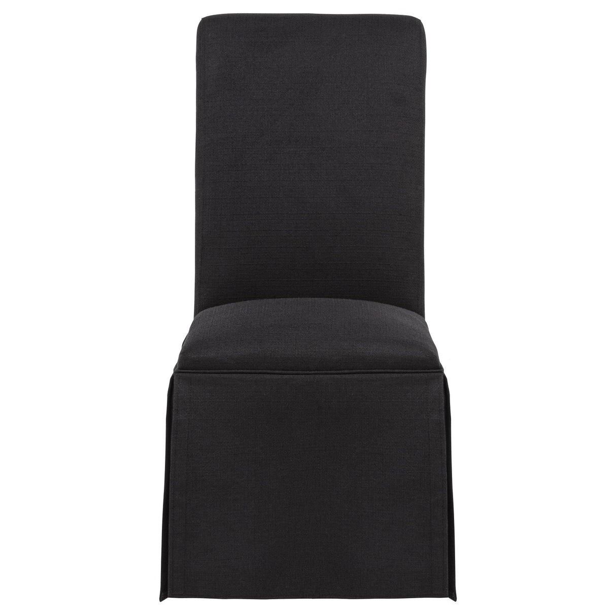 Shawna Black Upholstered Skirted Side Chair, Set of 2 from Coaster - Luna Furniture