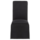 Shawna Black Upholstered Skirted Side Chair, Set of 2 from Coaster - Luna Furniture