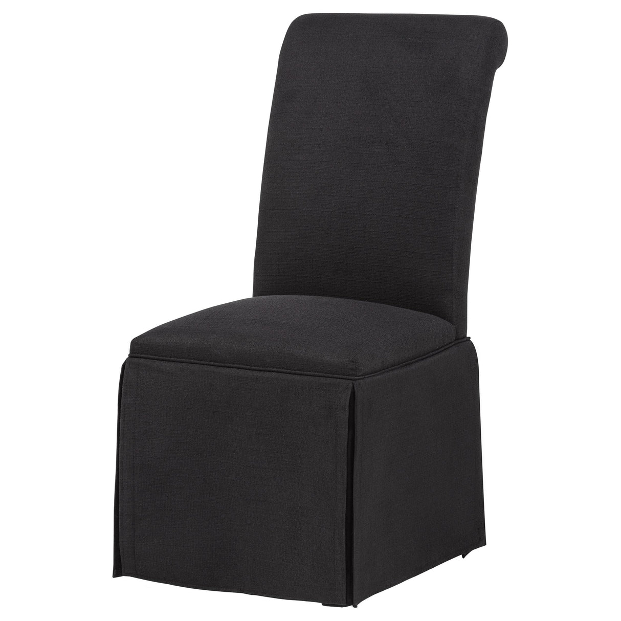 Shawna Black Upholstered Skirted Side Chair, Set of 2 from Coaster - Luna Furniture