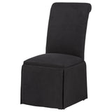 Shawna Black Upholstered Skirted Side Chair, Set of 2 from Coaster - Luna Furniture
