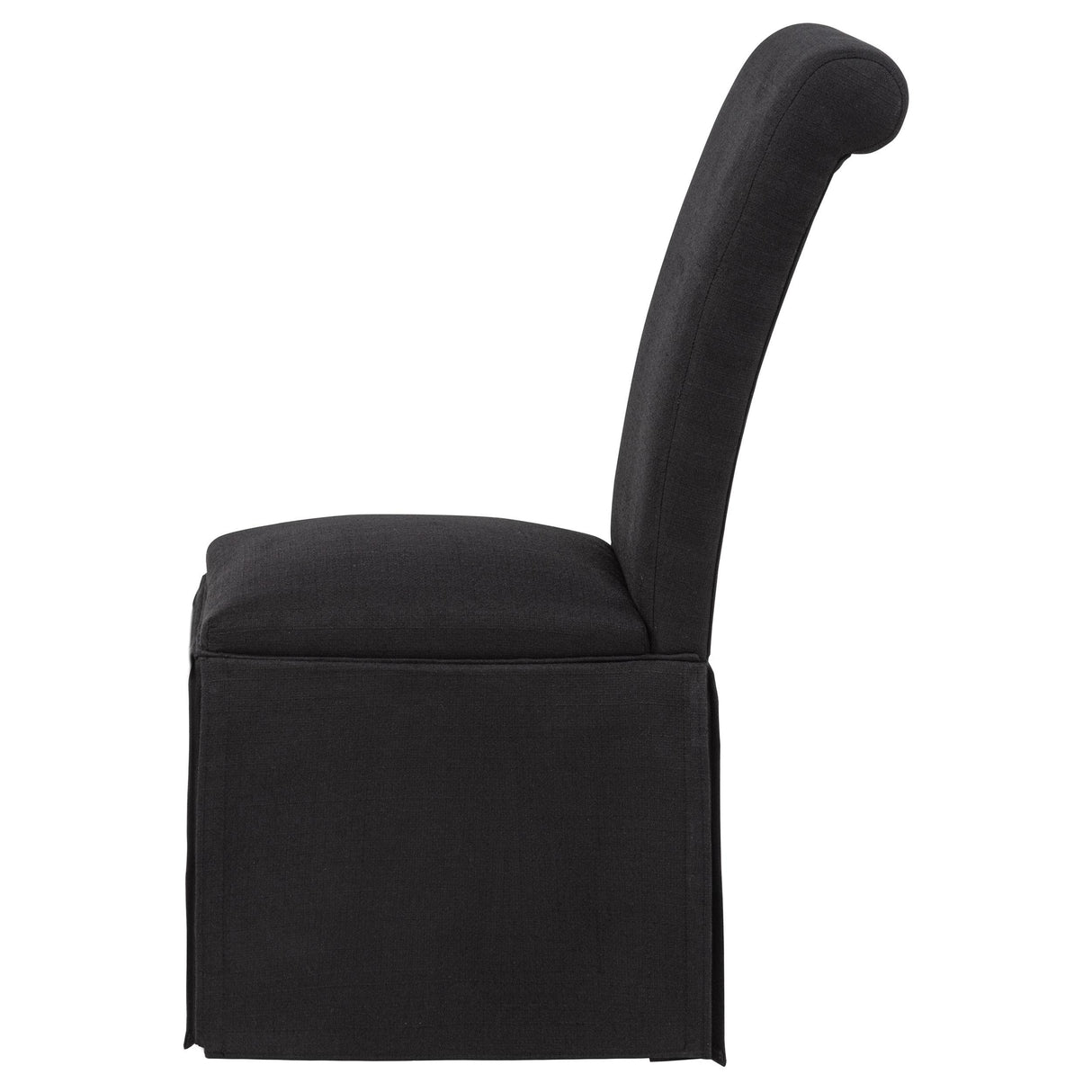 Shawna Black Upholstered Skirted Side Chair, Set of 2 from Coaster - Luna Furniture