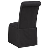 Shawna Black Upholstered Skirted Side Chair, Set of 2 from Coaster - Luna Furniture
