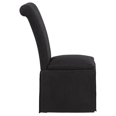 Shawna Black Upholstered Skirted Side Chair, Set of 2 from Coaster - Luna Furniture
