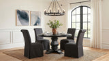 Shawna Black Upholstered Skirted Side Chair, Set of 2 from Coaster - Luna Furniture