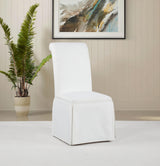 Shawna White Upholstered Skirted Side Chair, Set of 2 from Coaster - Luna Furniture