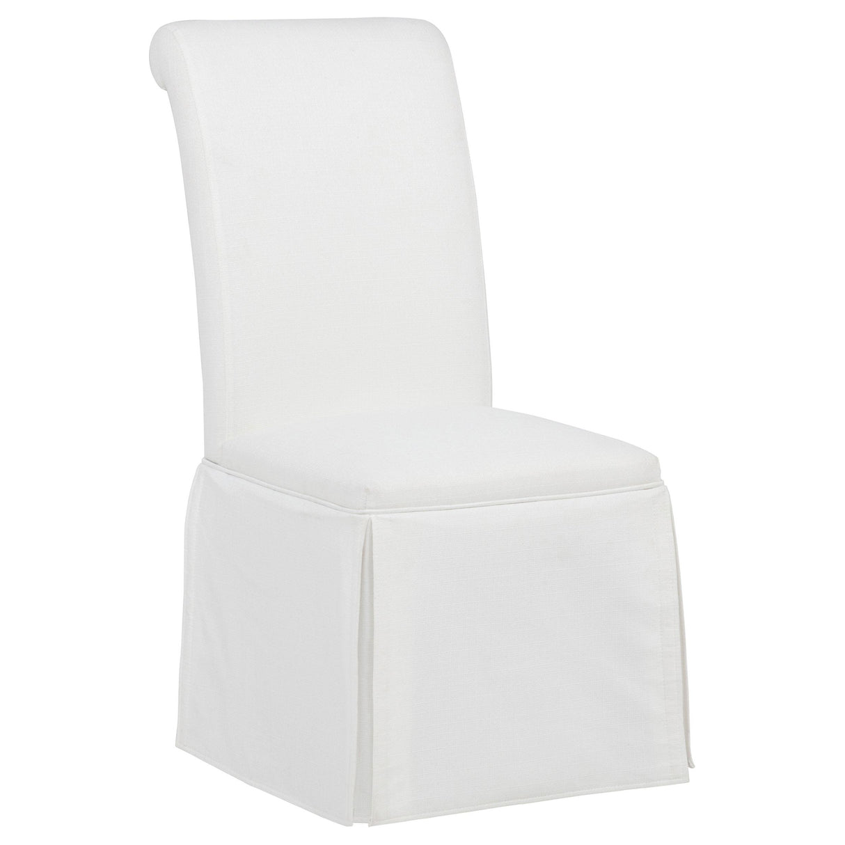 Shawna White Upholstered Skirted Side Chair, Set of 2 from Coaster - Luna Furniture