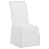 Shawna White Upholstered Skirted Side Chair, Set of 2 from Coaster - Luna Furniture