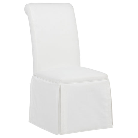 Shawna White Upholstered Skirted Side Chair, Set of 2 from Coaster - Luna Furniture