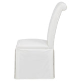 Shawna White Upholstered Skirted Side Chair, Set of 2 from Coaster - Luna Furniture