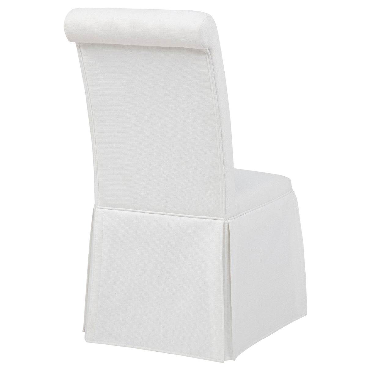 Shawna White Upholstered Skirted Side Chair, Set of 2 from Coaster - Luna Furniture