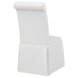 Shawna White Upholstered Skirted Side Chair, Set of 2 from Coaster - Luna Furniture