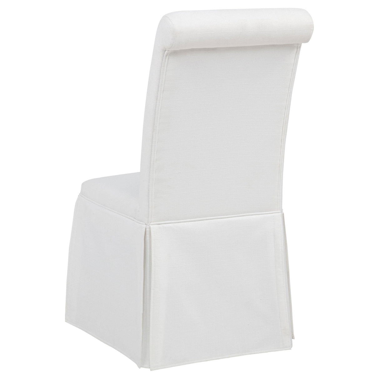 Shawna White Upholstered Skirted Side Chair, Set of 2 from Coaster - Luna Furniture