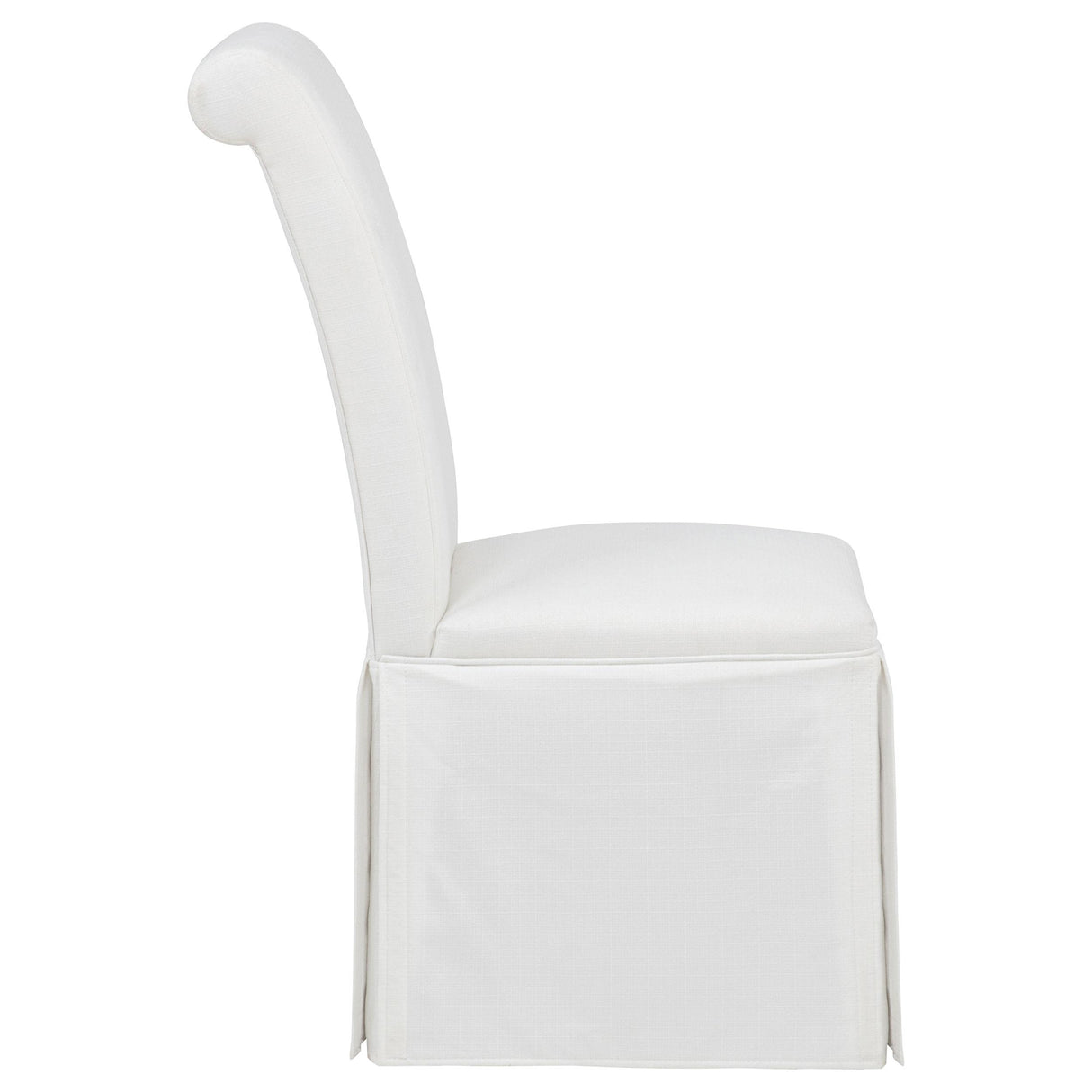 Shawna White Upholstered Skirted Side Chair, Set of 2 from Coaster - Luna Furniture