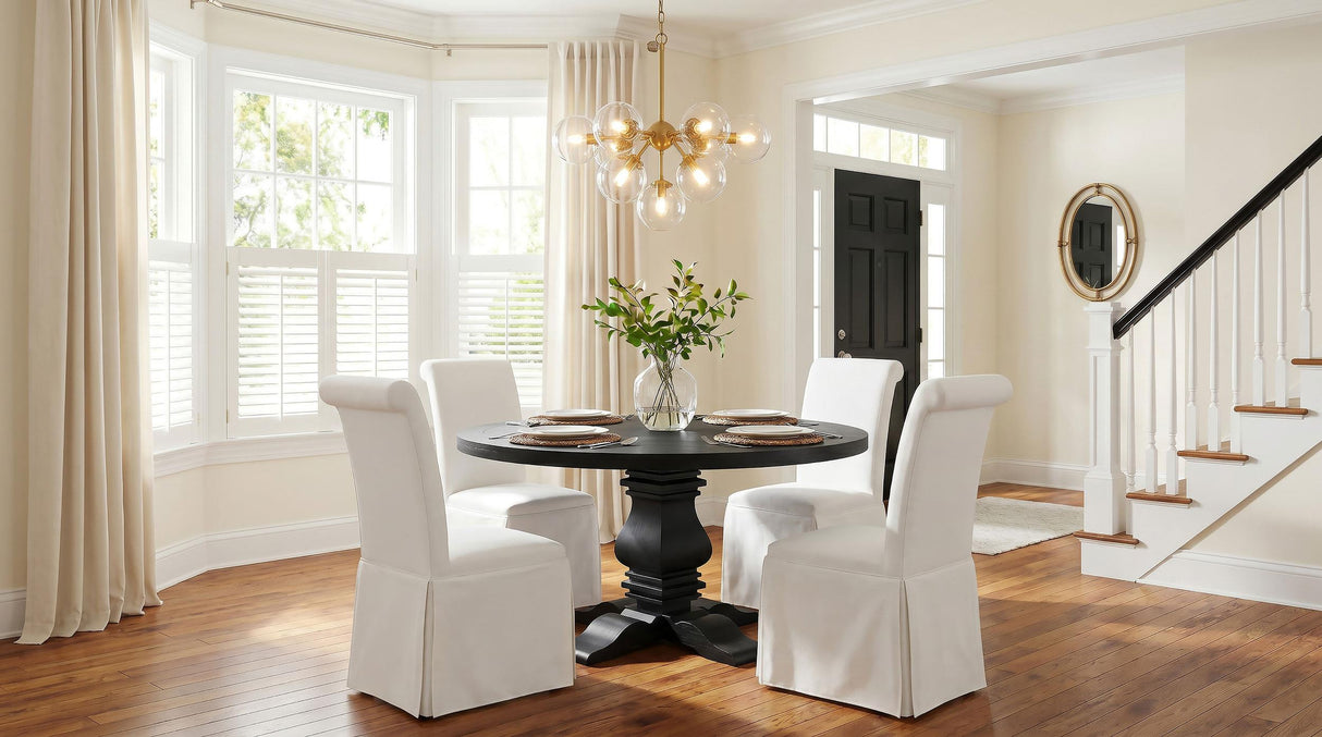 Shawna White Upholstered Skirted Side Chair, Set of 2 from Coaster - Luna Furniture
