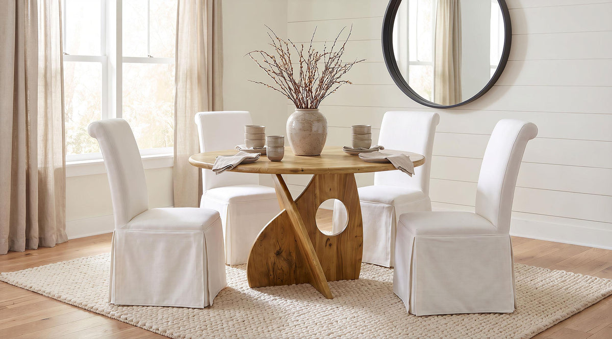 Shawna White Upholstered Skirted Side Chair, Set of 2 from Coaster - Luna Furniture