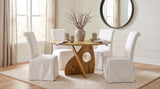 Shawna White Upholstered Skirted Side Chair, Set of 2 from Coaster - Luna Furniture