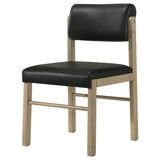 Kehoe Black/Natural Oak Upholstered Dining Side Chair, Set of 2 from Coaster - Luna Furniture