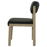 Kehoe Black/Natural Oak Upholstered Dining Side Chair, Set of 2 from Coaster - Luna Furniture