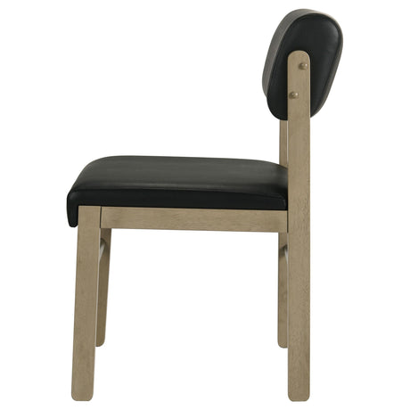 Kehoe Black/Natural Oak Upholstered Dining Side Chair, Set of 2 from Coaster - Luna Furniture