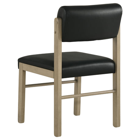 Kehoe Black/Natural Oak Upholstered Dining Side Chair, Set of 2 from Coaster - Luna Furniture