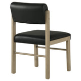 Kehoe Black/Natural Oak Upholstered Dining Side Chair, Set of 2 from Coaster - Luna Furniture