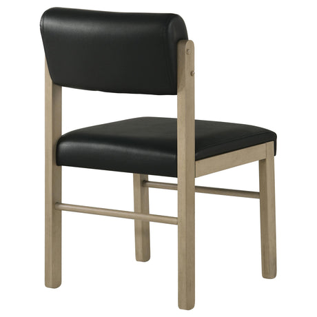 Kehoe Black/Natural Oak Upholstered Dining Side Chair, Set of 2 from Coaster - Luna Furniture