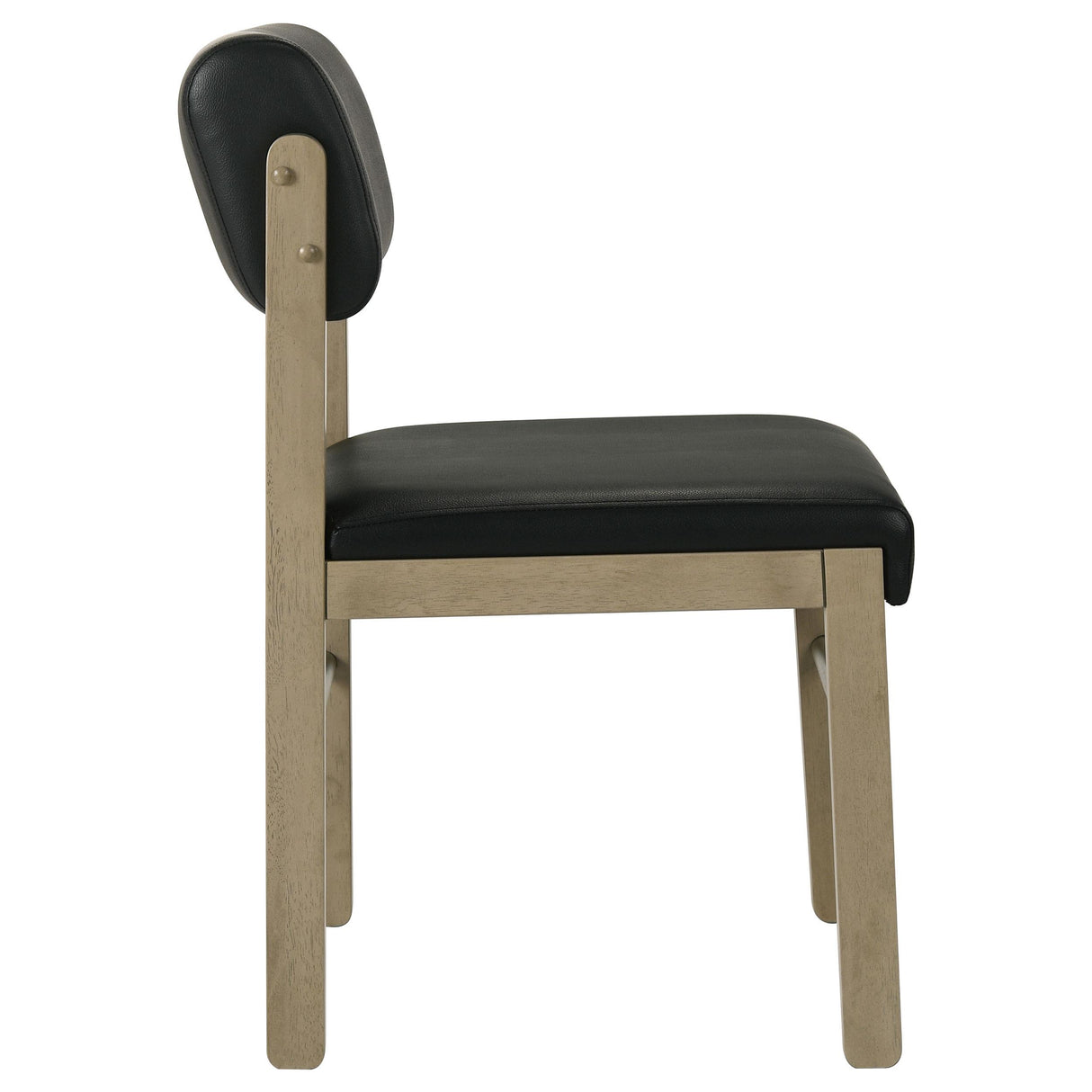 Kehoe Black/Natural Oak Upholstered Dining Side Chair, Set of 2 from Coaster - Luna Furniture