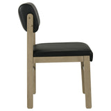 Kehoe Black/Natural Oak Upholstered Dining Side Chair, Set of 2 from Coaster - Luna Furniture
