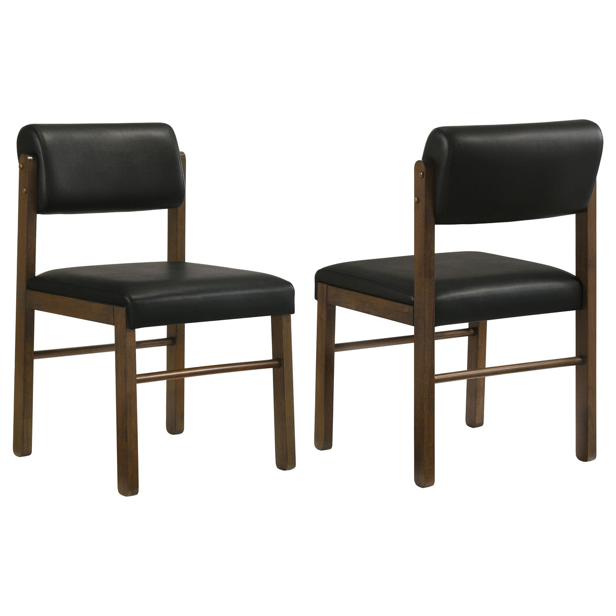 Kehoe Walnut/Black Upholstered Dining Side Chair, Set of 2 from Coaster - Luna Furniture