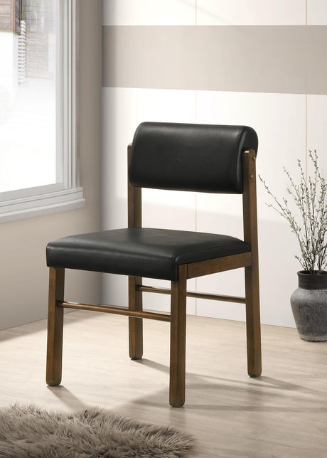 Kehoe Walnut/Black Upholstered Dining Side Chair, Set of 2 from Coaster - Luna Furniture