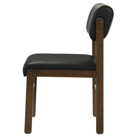 Kehoe Walnut/Black Upholstered Dining Side Chair, Set of 2 from Coaster - Luna Furniture