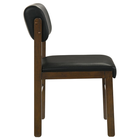 Kehoe Walnut/Black Upholstered Dining Side Chair, Set of 2 from Coaster - Luna Furniture