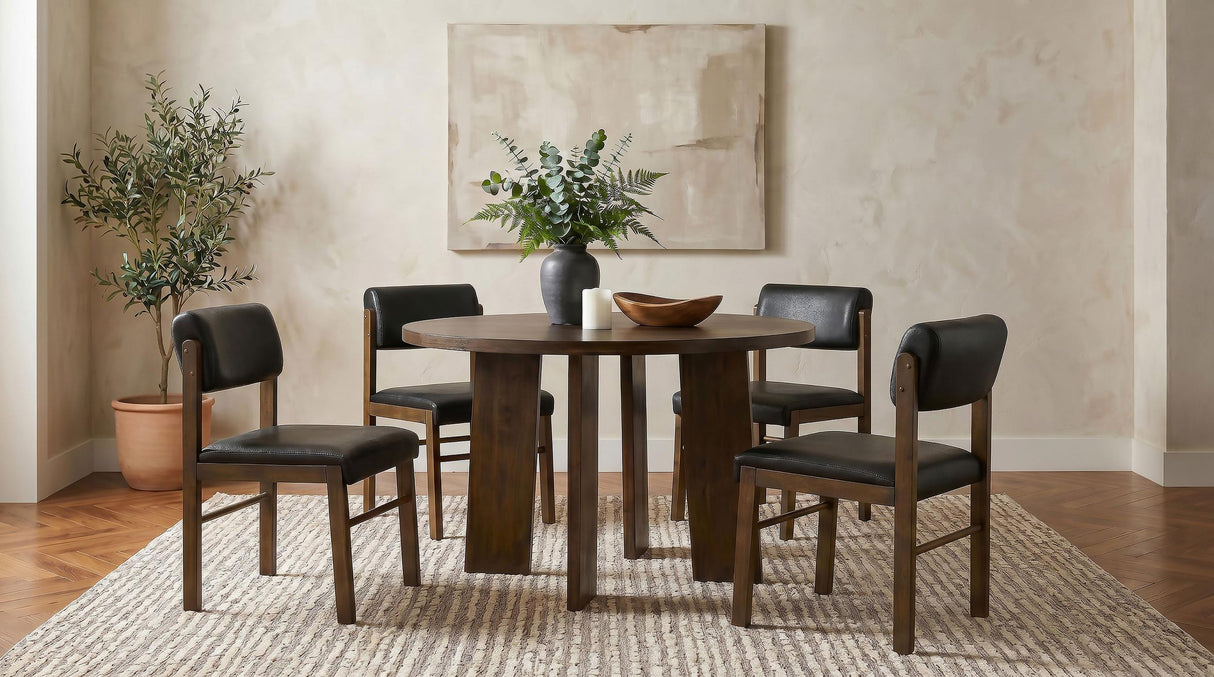 Kehoe Walnut/Black Upholstered Dining Side Chair, Set of 2 from Coaster - Luna Furniture