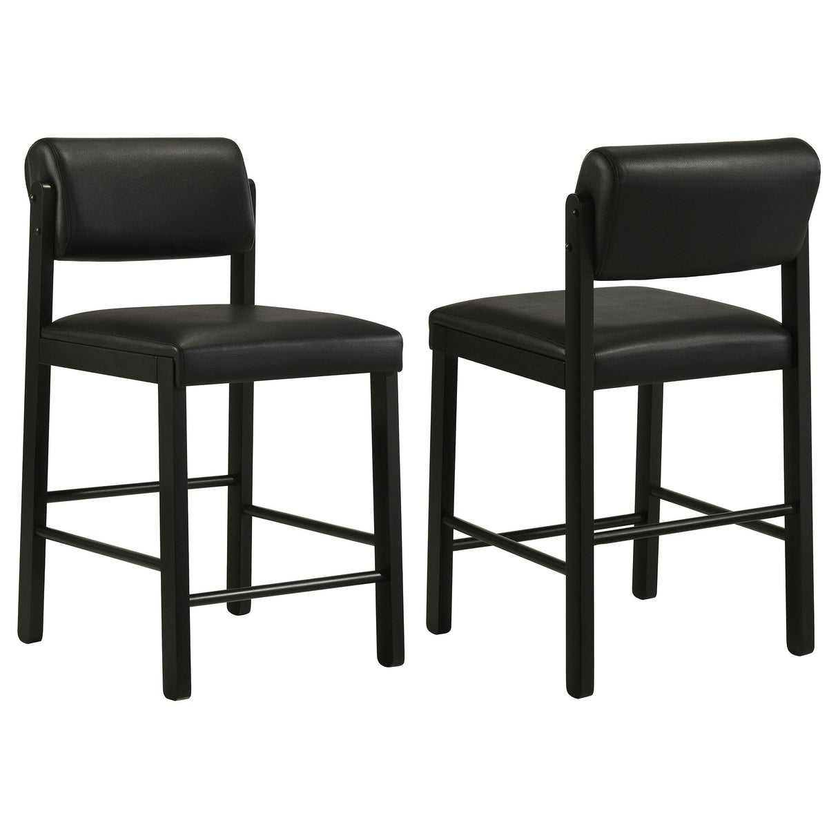Kehoe Black Upholstered Counter Height Chair, Set of 2 from Coaster - Luna Furniture