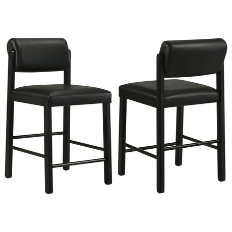 Kehoe Black Upholstered Counter Height Chair, Set of 2 from Coaster - Luna Furniture