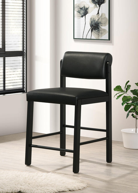 Kehoe Black Upholstered Counter Height Chair, Set of 2 from Coaster - Luna Furniture