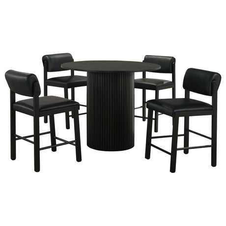 Kehoe Black Upholstered Counter Height Chair, Set of 2 from Coaster - Luna Furniture
