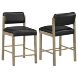 Kehoe Black and Natural Oak Upholstered Counter Height Chair, Set of 2 from Coaster - Luna Furniture
