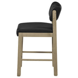 Kehoe Black and Natural Oak Upholstered Counter Height Chair, Set of 2 from Coaster - Luna Furniture
