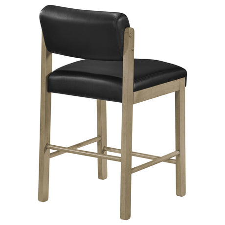 Kehoe Black and Natural Oak Upholstered Counter Height Chair, Set of 2 from Coaster - Luna Furniture