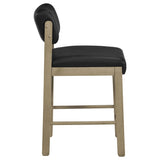 Kehoe Black and Natural Oak Upholstered Counter Height Chair, Set of 2 from Coaster - Luna Furniture