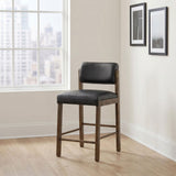 Kehoe Walnut / Black Upholstered Counter Height Chair, Set of 2 from Coaster - Luna Furniture