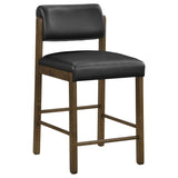 Kehoe Walnut / Black Upholstered Counter Height Chair, Set of 2 from Coaster - Luna Furniture