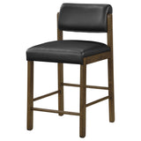Kehoe Walnut / Black Upholstered Counter Height Chair, Set of 2 from Coaster - Luna Furniture