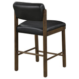 Kehoe Walnut / Black Upholstered Counter Height Chair, Set of 2 from Coaster - Luna Furniture