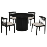 Hamlyn Black / Wheat 5-Piece Round Wood Dining Set from Coaster - Luna Furniture