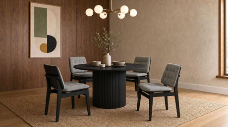 Hamlyn Black / Gray 5-Piece Round Wood Dining Set from Coaster - Luna Furniture