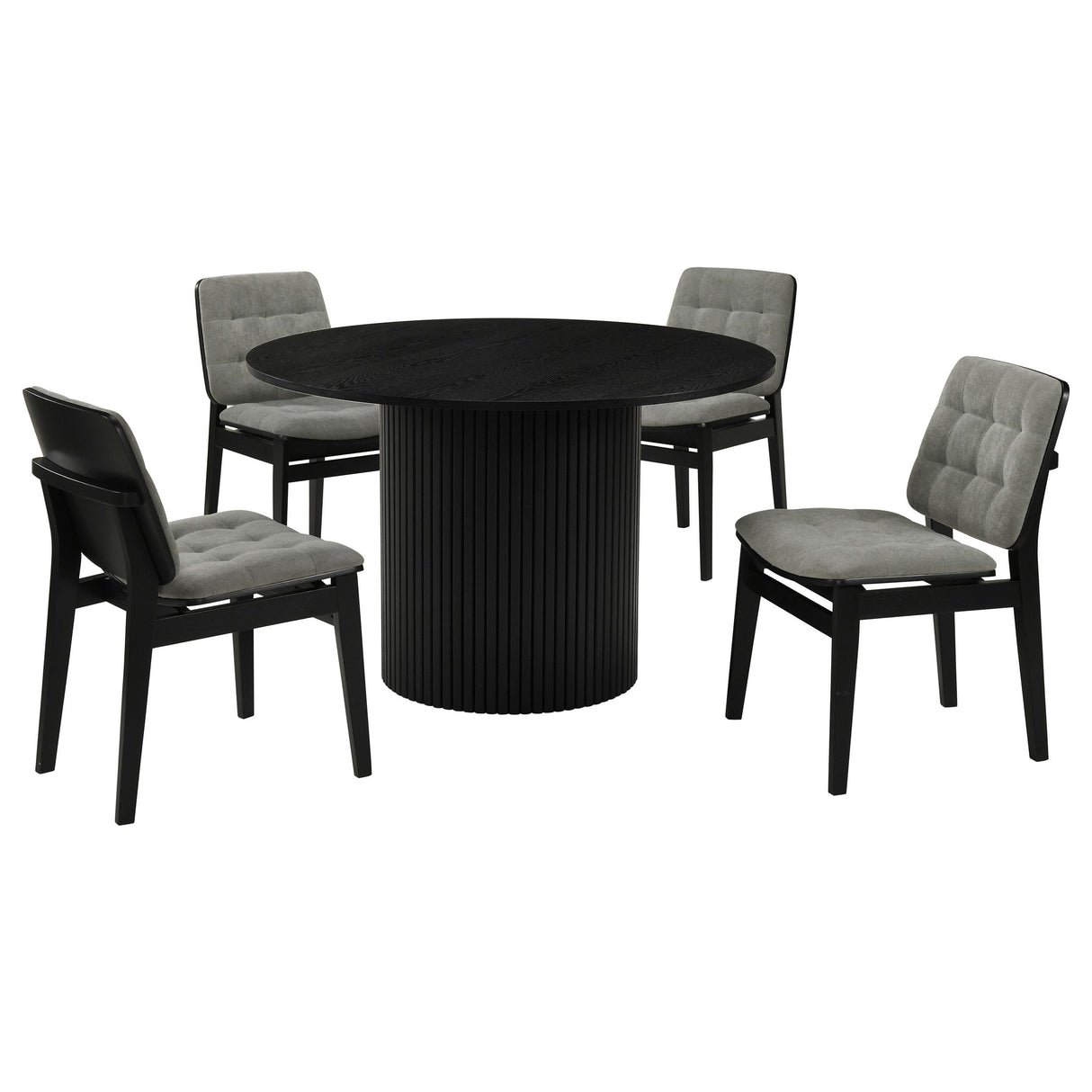 Hamlyn Black / Gray 5-Piece Round Wood Dining Set from Coaster - Luna Furniture