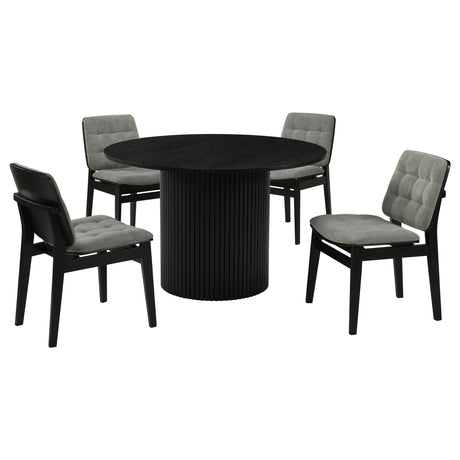 Hamlyn Black / Gray 5-Piece Round Wood Dining Set from Coaster - Luna Furniture