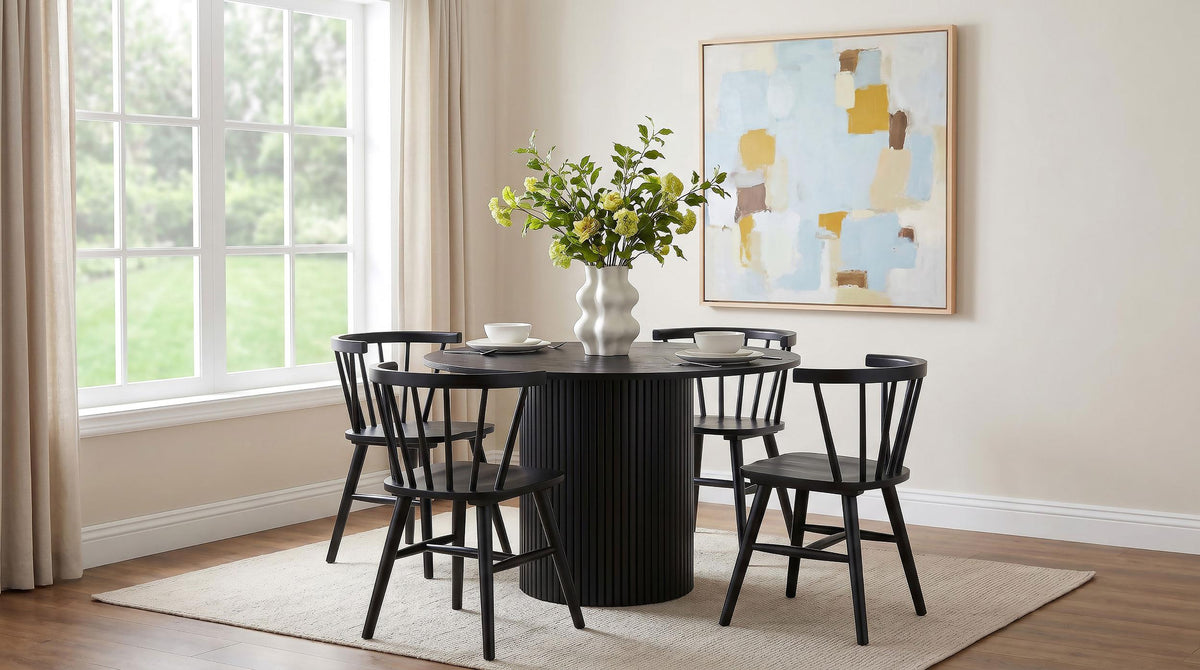 Hamlyn Black 5-Piece Round Wood Dining Set from Coaster - Luna Furniture